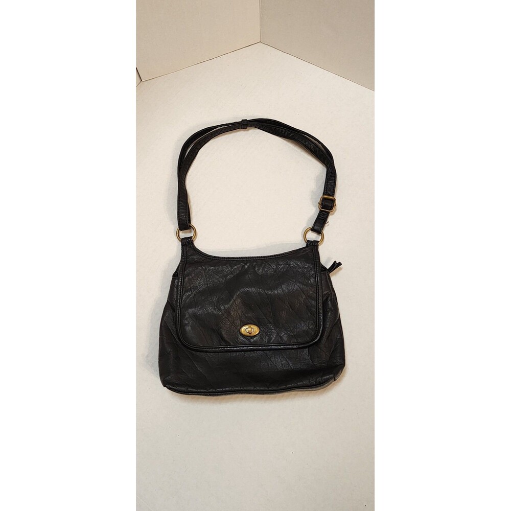 Black Bueno Vintage Faux Leather Purse Bag with Adjustsble shoulder strap